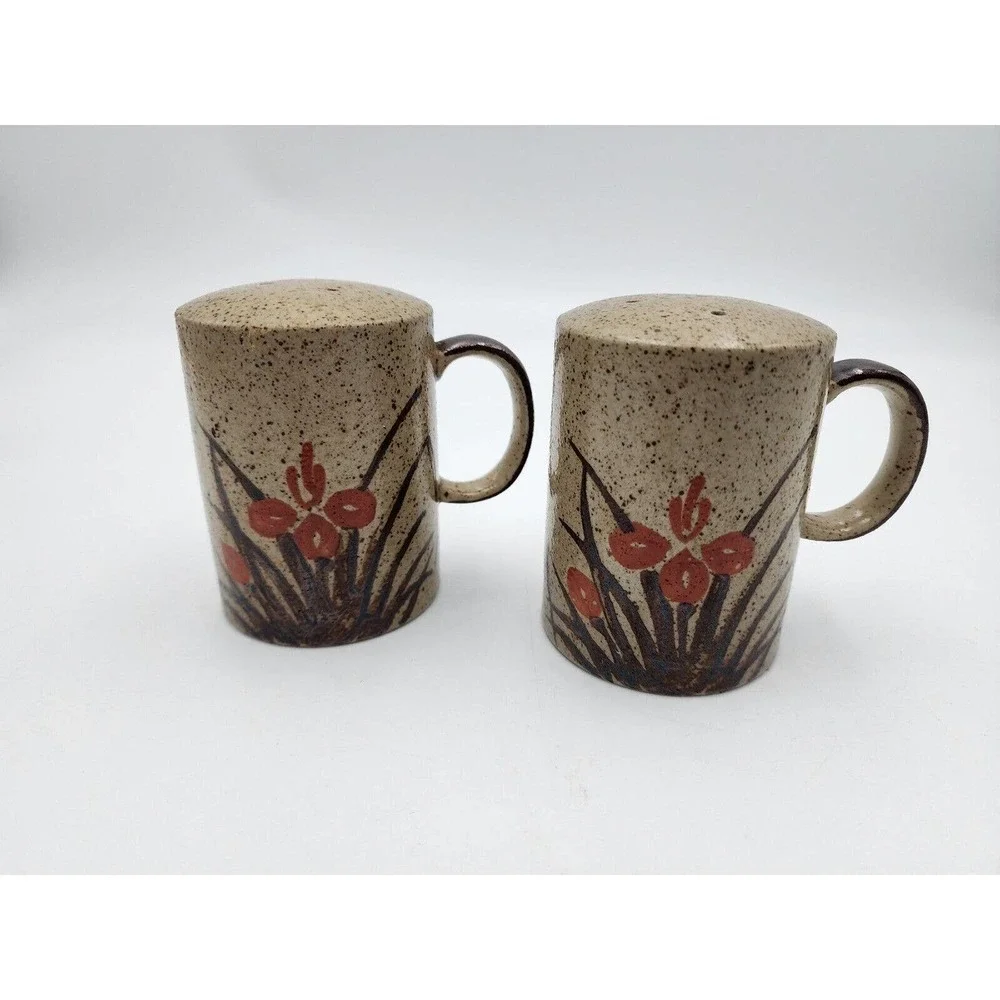 Otagiri Japan Elegant Wheat Pattern Salt Pepper Shaker Set Hand Crafted Vintage